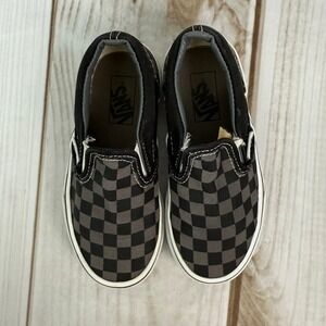 Vans Black and Gray Checkered Kids Sneakers